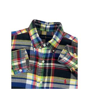Polo Ralph Lauren Colorful Plaid L/S Button Down Flannel Shirt Men's Med Pony
